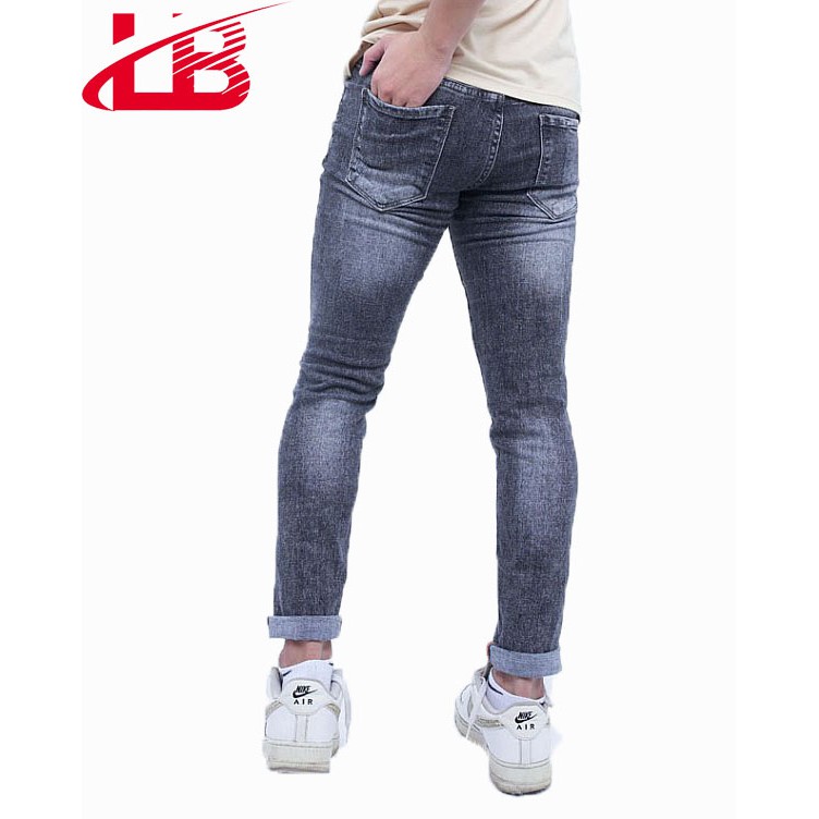 Quần jean dài nam Lb co giãn, màu xám trơn phom body, vải jean cotton sò dày dặn DNBB5224 | BigBuy360 - bigbuy360.vn