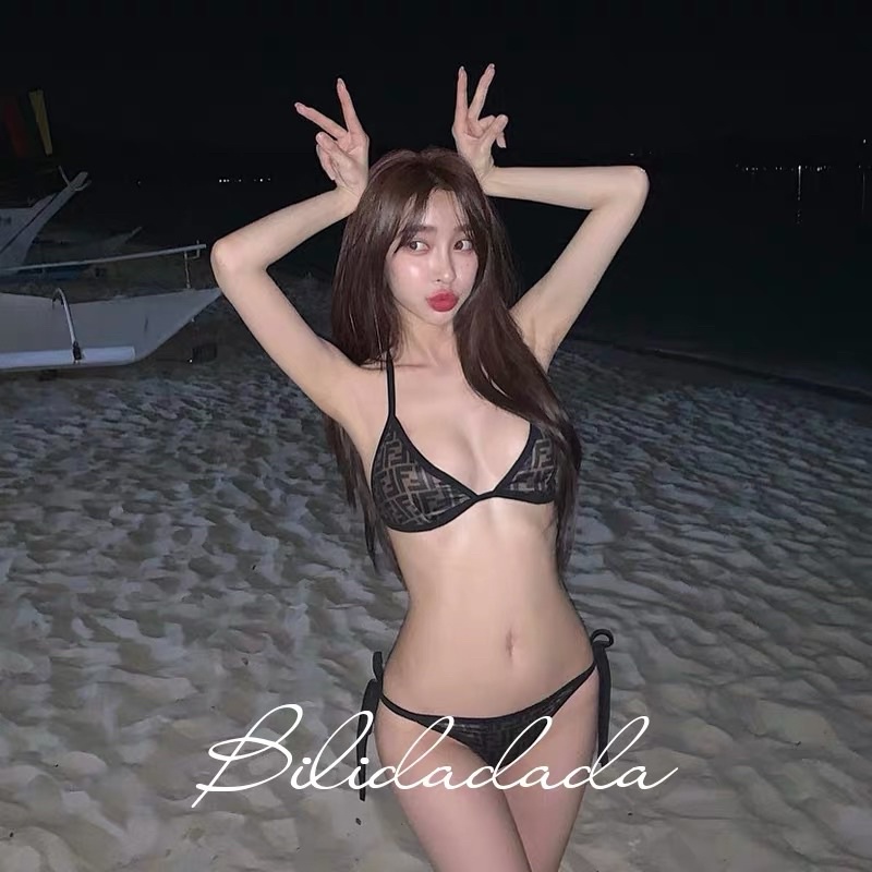 Bikini 2 mảnh fendi nâu hàng QCCc