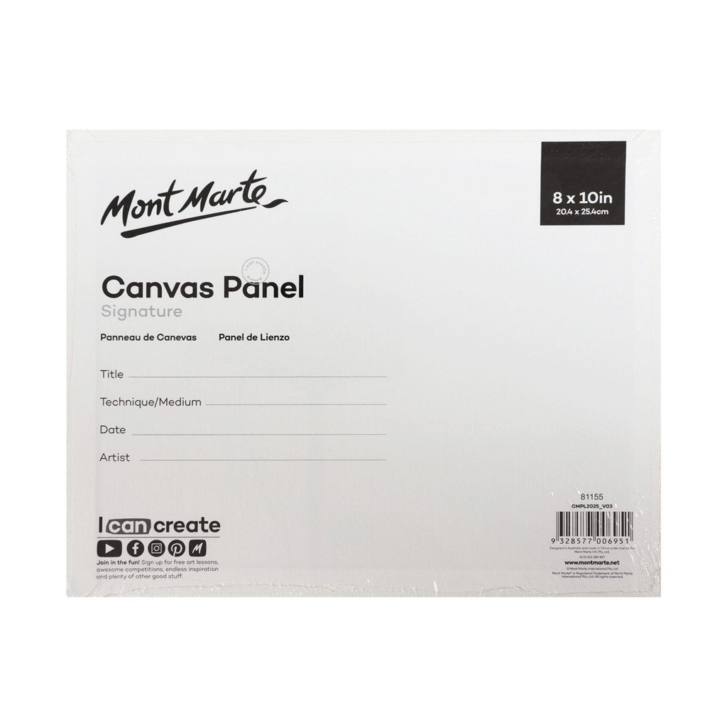 Bộ 2 Tấm Canvas Panels 20.4x25.4cm Mont Marte - CMPL2025 - Canvas Vẽ Tranh, Toan Vẽ Tranh