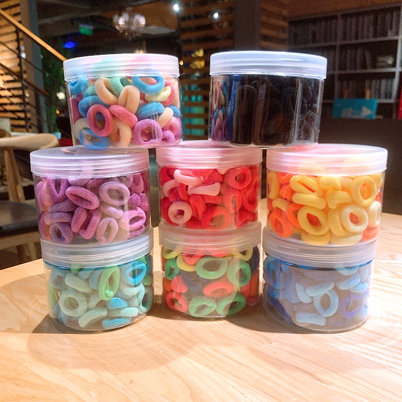 Set 100 Dây Buộc Tóc Co Giãn Cao Nhiều Màu Sắc Phong Cách Hàn Quốc Cho Nữ