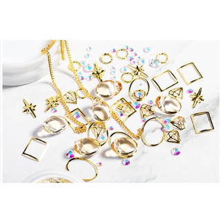 đá mắt mèo charm set tráng trí móng nail