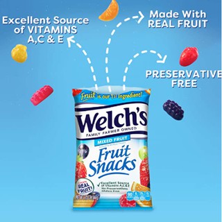 🍋 Kẹo Dẻo Trái Cây Welch's Fruit Snacks Mỹ (Túi 25.5g/ gói)