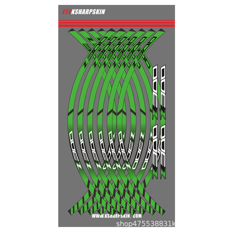 Miếng Dán Trang Trí Trục Bánh Xe Mô Tô Kawasaki Z300 Phản Quang Độc Đáo