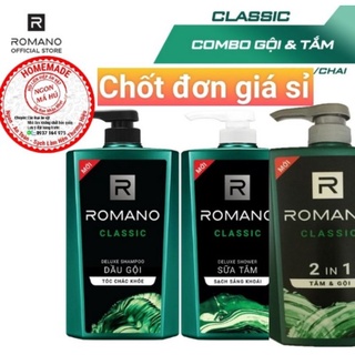 Dầu gội và Sữa tắm Romano Classic cổ điển lịch lãm 650g/chai
