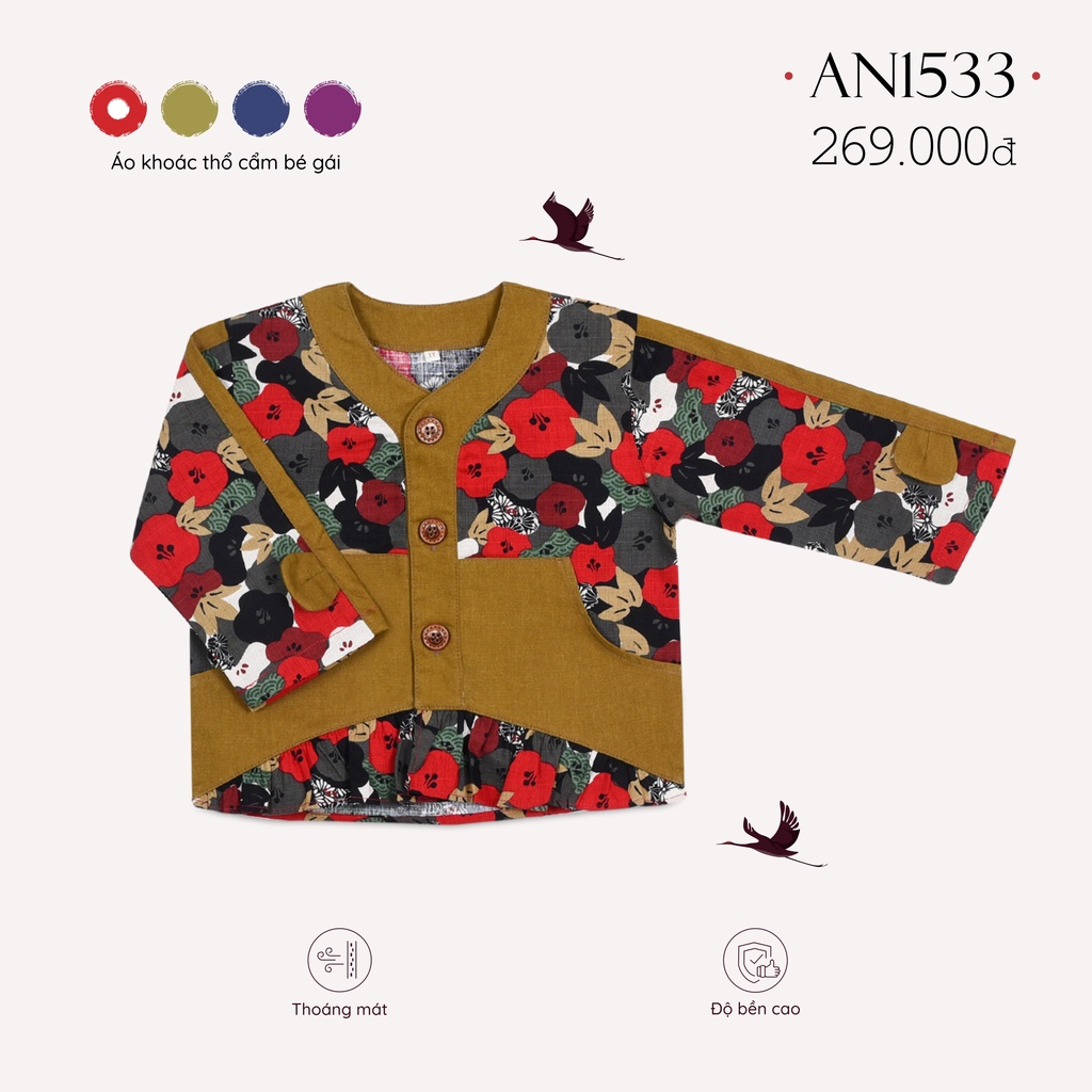Áo Khoác Thổ Cẩm Bé Gái AN1533 - HELLO BnB