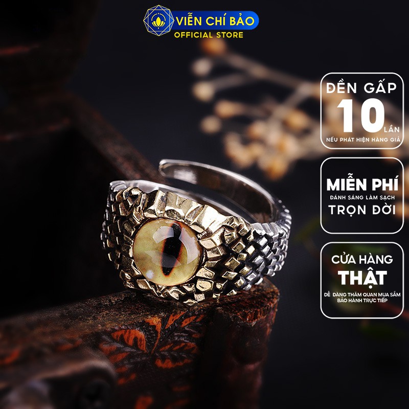 Nhẫn bạc nam hình mắt Rồng chất liệu bạc Thái 925 phong cách độc đáo thương hiệu Viễn Chí Bảo N100905