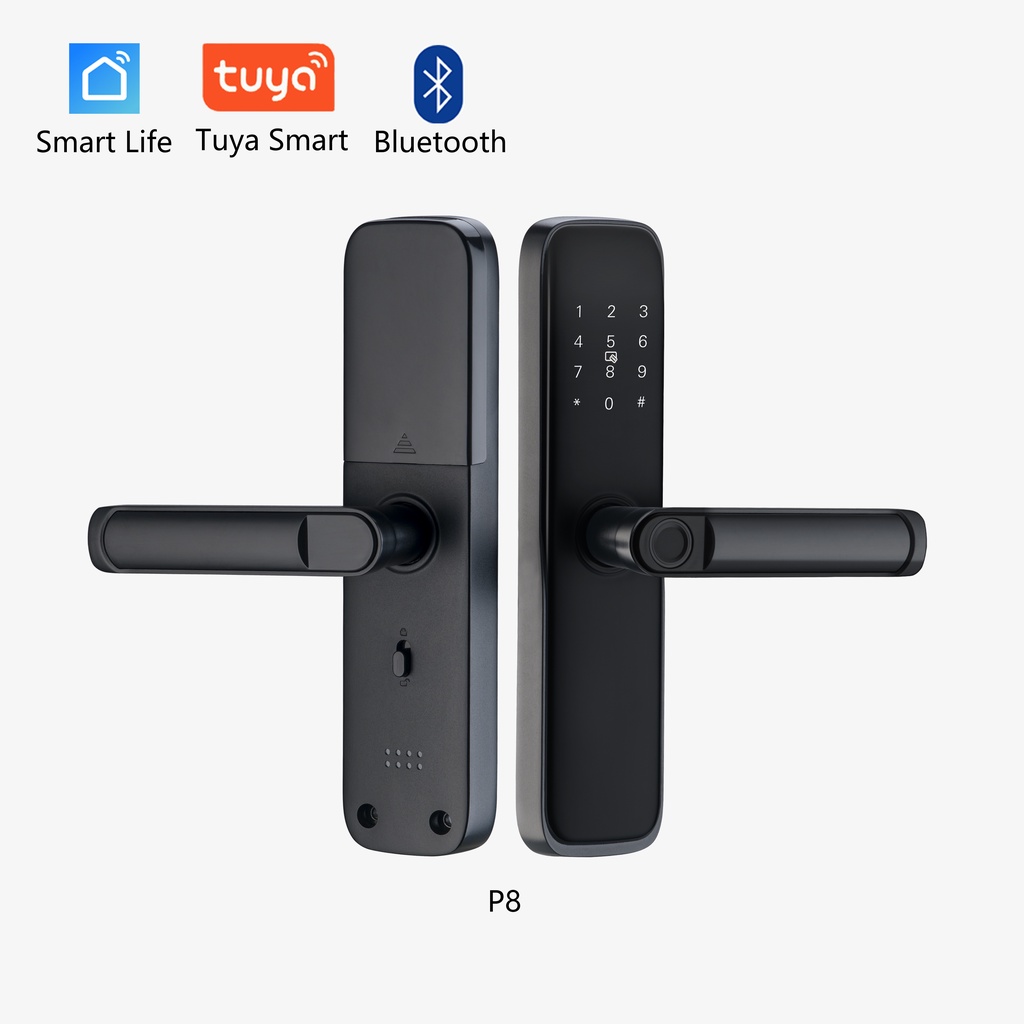 Khóa vân tay thông minh Tuya I02 BLuetooth vân tay, thẻ từ, chìa cơ, mật khẩu, APP điện thoại Tuya Smart - Smartlife