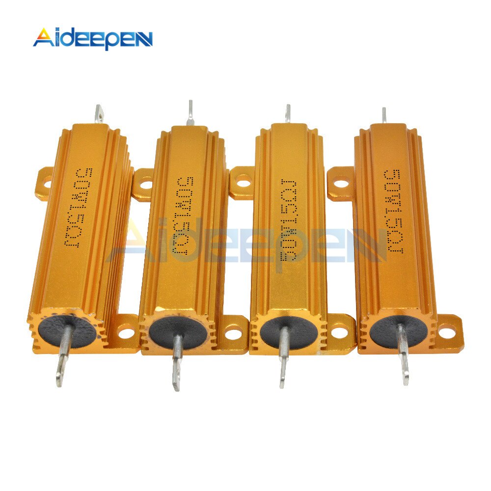 Điện trở vỏ nhôm 50w 5% 0.1~1k 0.1k 0.5 1 1.5 2 3 6 10 12 15 20 22 30 50 100 1k Ohm chất lượng cao