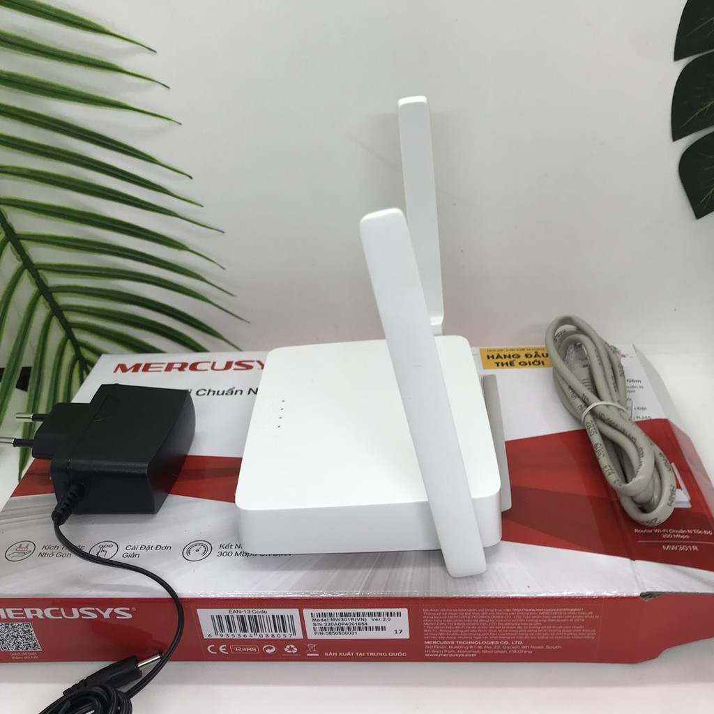 Bộ phát Wifi 2 râu Mercusys MW301R, Bộ wifi tốc độ 300Mbps, hàng chính hãng được BH 2 năm