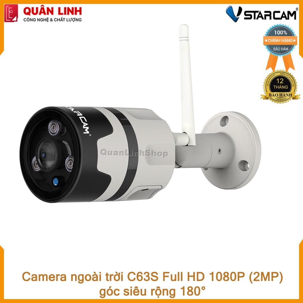 Camera Wifi IP ngoài trời Vstarcam C63s Full HD 1080P kèm thẻ nhớ 64GB Class10