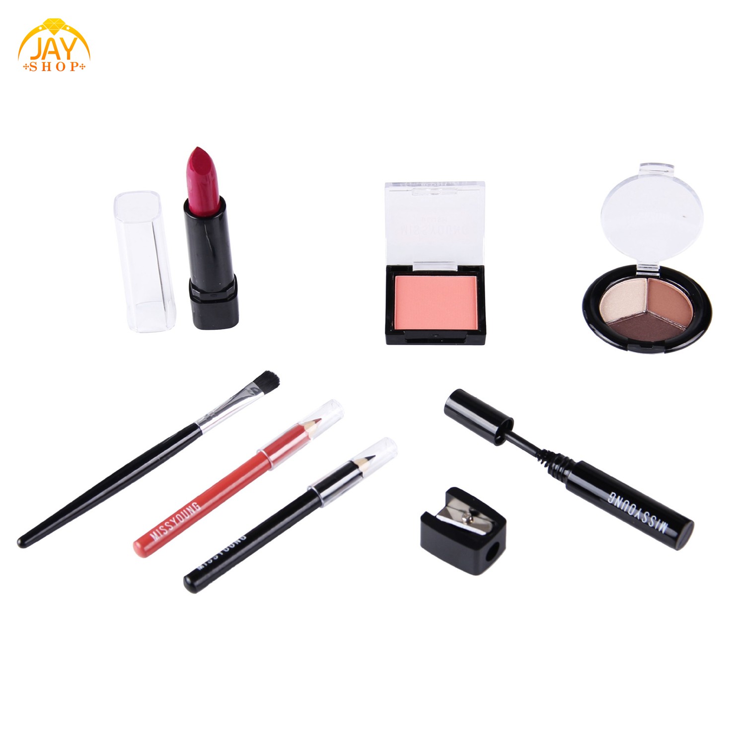 [Hàng mới về] Bộ mỹ phẩm 8 món Missyoung gồm phấn nền/son môi/kẻ lông mày chuyên nghiệp | BigBuy360 - bigbuy360.vn