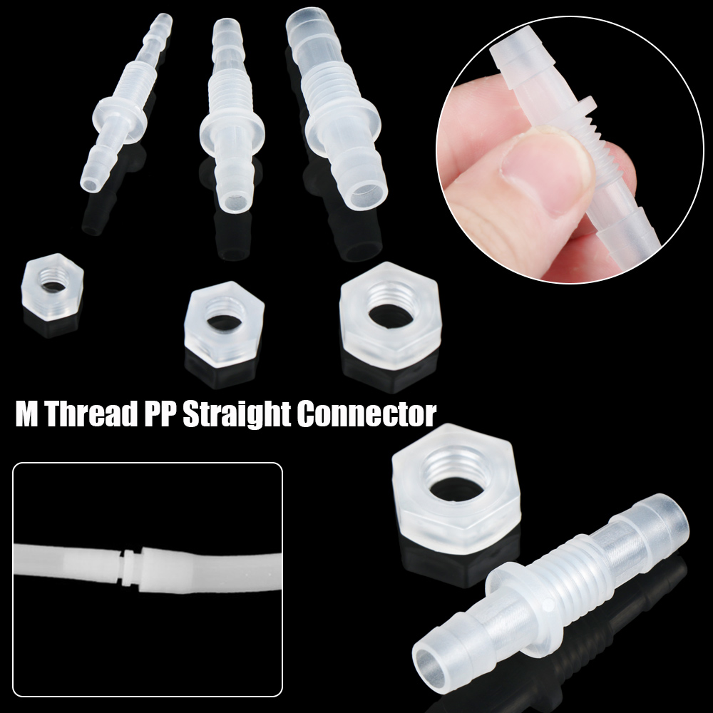 Set 5 đầu nối thẳng m6~m10 bằng nhựa pp cho máy bơm không khí bể cá