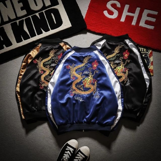 ÁO KHOÁC BOMBER THÊU RỒNG
