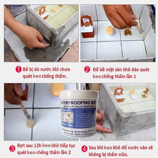 Keo quét chống thấm tường, bịt kín mọi khe nứt , trần, mái nhà , sân thượng, nhà vệ sinh, máng sói, đa năng thông minh