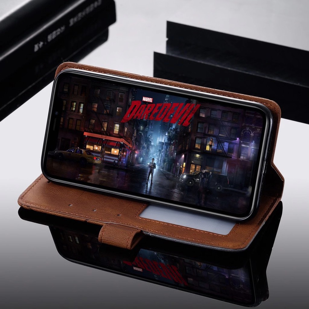 Ốp Điện Thoại Dạng Ví Da Có Ngăn Đựng Thẻ Cho Realme C25 C25S C15 C12 C11 7i C17 Realme 8 7 6 5 PRO C3 6i