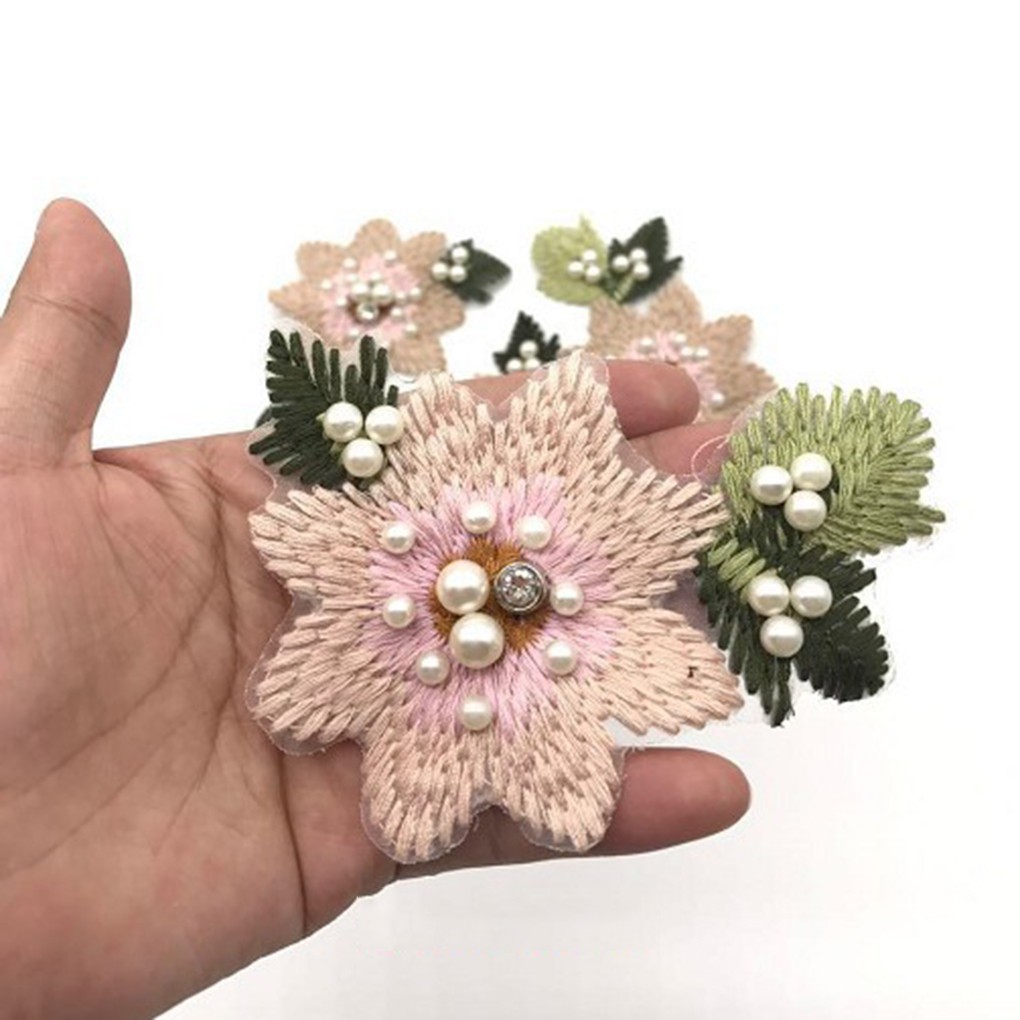 Chi tiết hoa hồng thêu trang trí đa dụng chất lượng cao