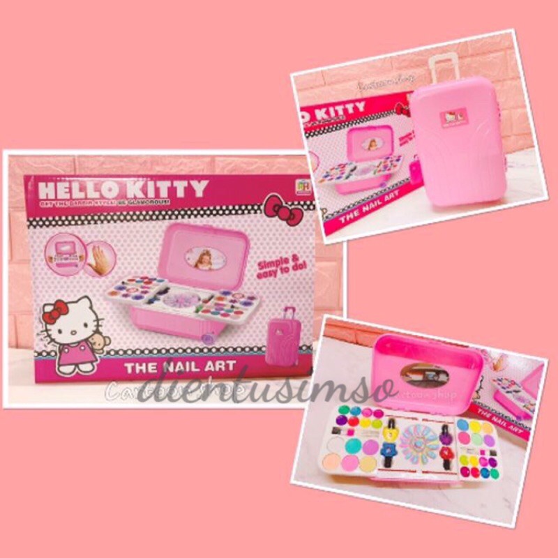 Hộp trò chơi vali kéo trang điểm làm móng tay nail hello kitty