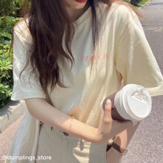 Áo peach đào trắng - be kem