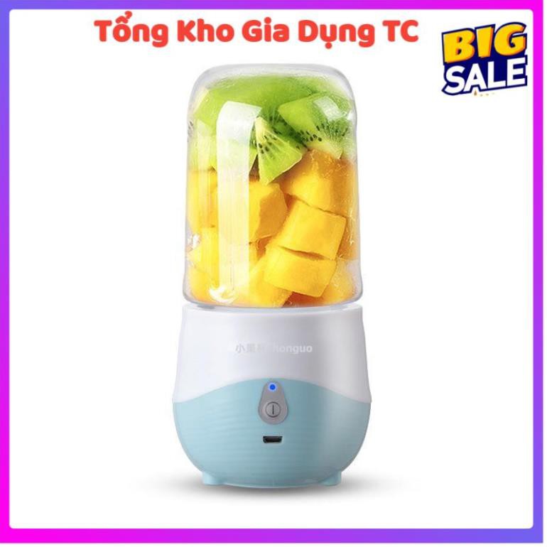 ( Loại 6 lưỡi) Máy xay sinh tố mini cầm tay, máy xay hoa quả trái cây sạc pin (bảo hành 6 tháng)