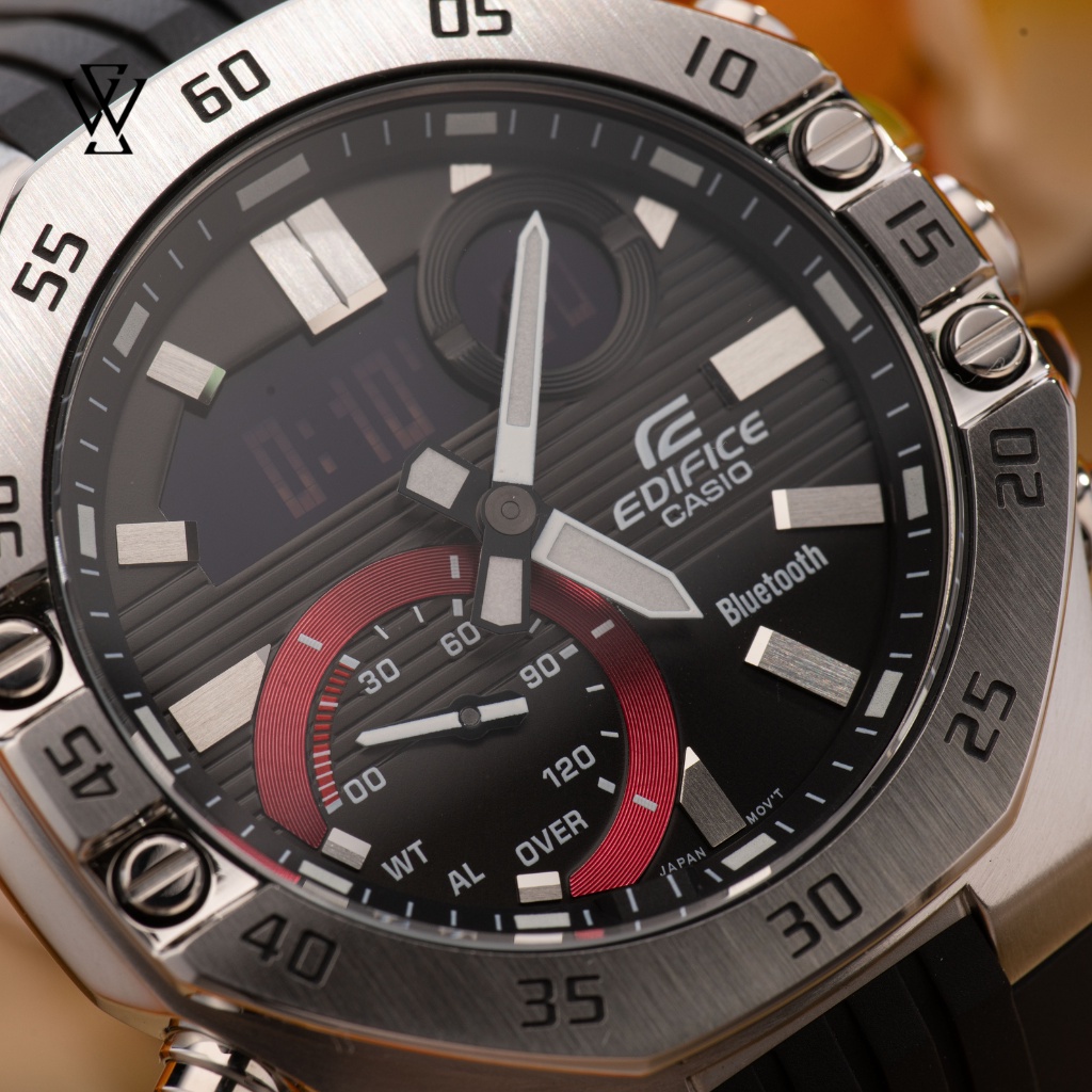 Đồng Hồ Quartz Nam Casio Edifice WATCHSTORE ECB-10P-1ADF, Mặt Kính Khoáng 48.5mm, Dây Cao Su, Vỏ Thép Không Gỉ