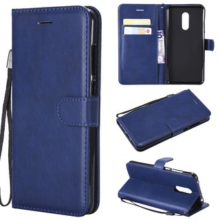 Casing Xiaomi Redmi 5 Plus solid color leather cover phone case