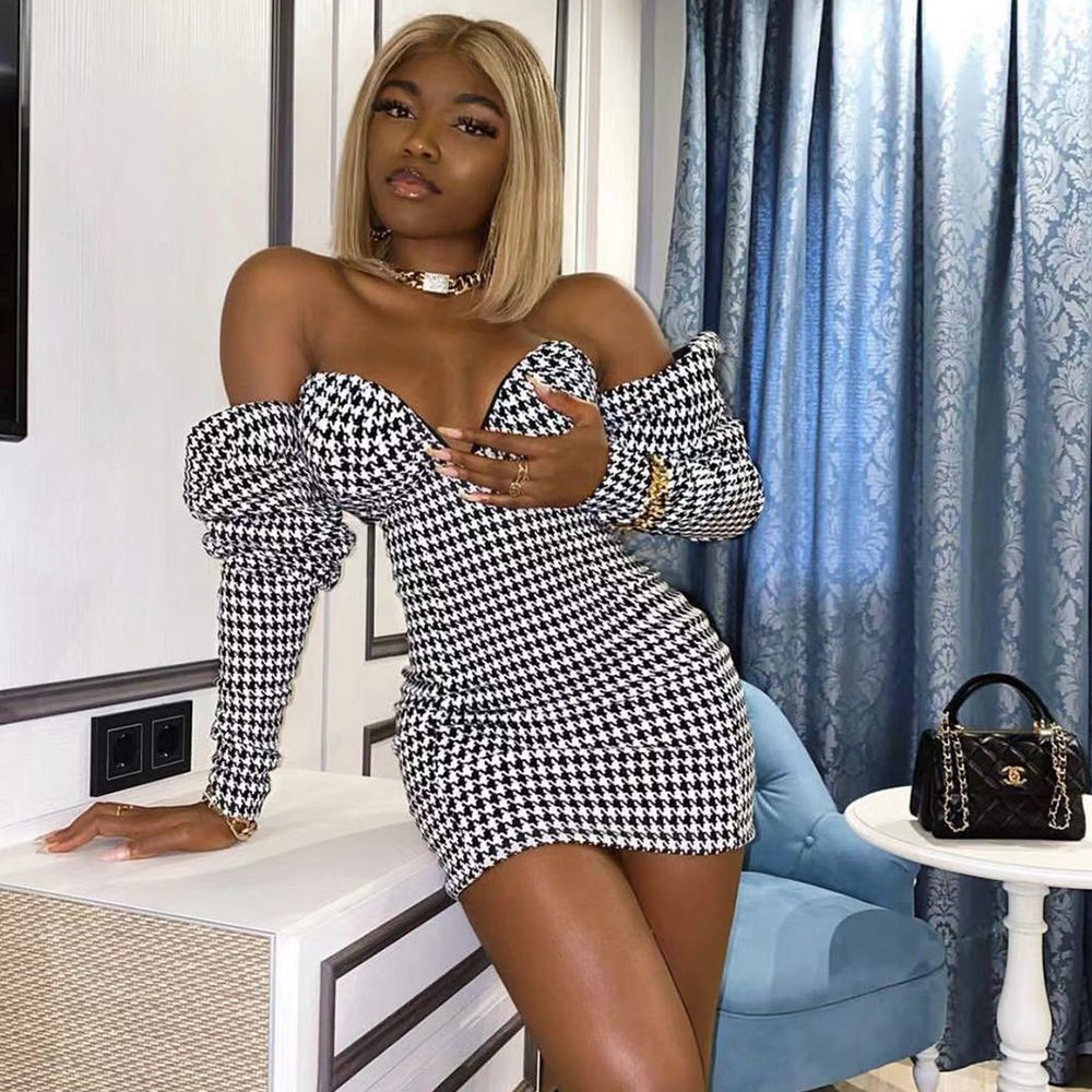 Đầm Ngắn Dáng Ôm Phong Cách Âu Mỹ Thời Trang Mới 2022 Quyến Rũ Cho Nữ