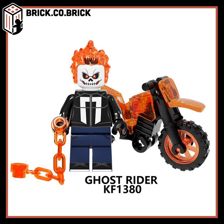 KF6120 - Đồ chơi lắp ráp minifigures và non lego Bộ đồ chơi lắp ráp nhân vật Ghost Rider và siêu xe - Red Hood, Ghost