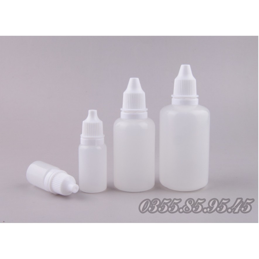 100 Lọ nhỏ mắt 5ml 10ml 20ml 30ml LOẠI LỌ DÀY - vỏ chai nhựa đựng thuốc, chiết mỹ phẩm du lịch