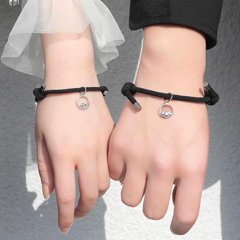 Set 2 vòng đeo tay dây bện có thể điều chỉnh kích thước cho cặp đôi
