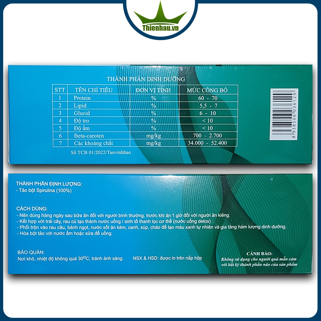 Tảo Spirulina Vĩnh Hảo