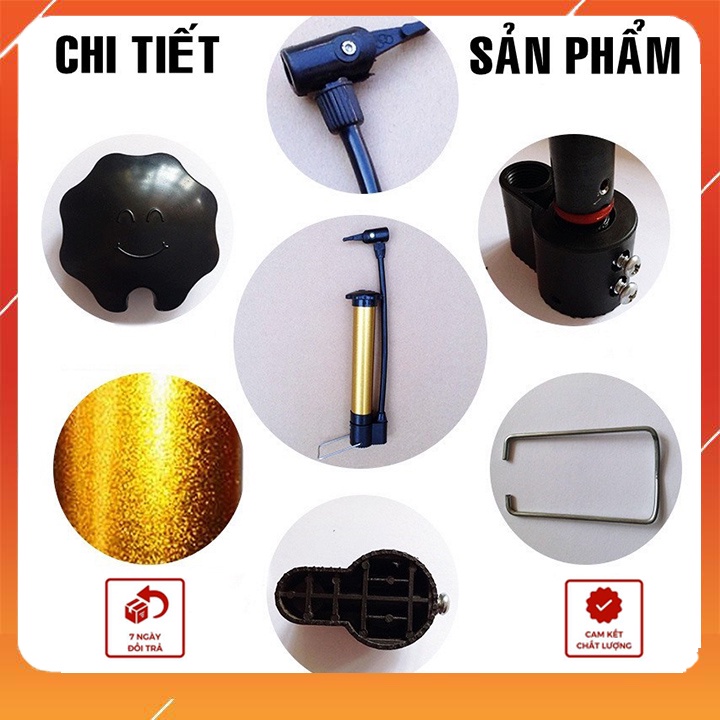 Bơm bóng,bơm tay, bơm cột khí gói hàng chống sốc mini cầm tay thân bằng kim loại chắc chắn