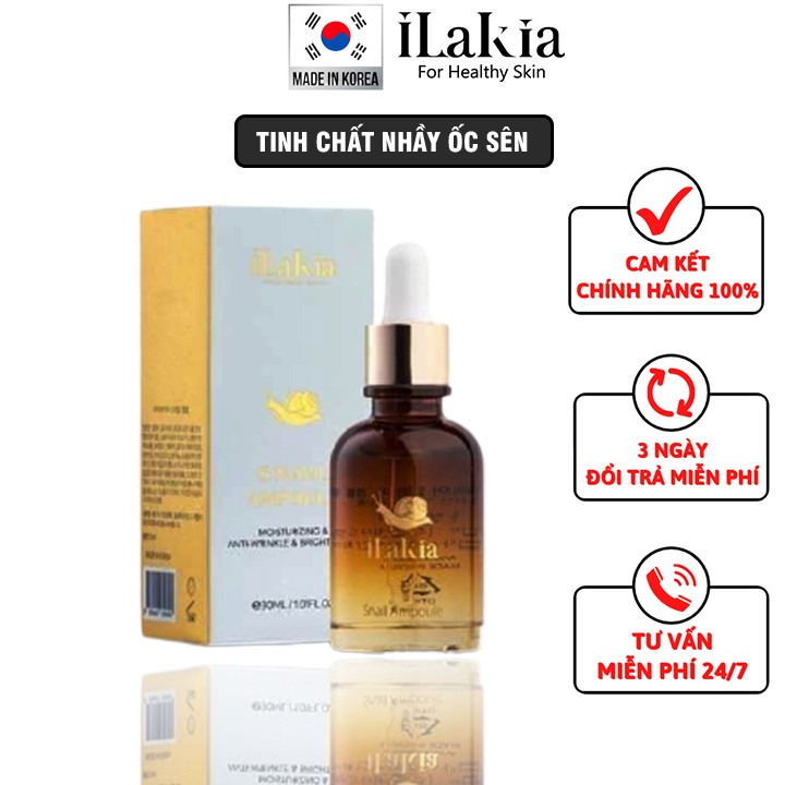 Tinh Chất Serum Ốc Sên ILAKIA Dưỡng Ẩm Dưỡng Trắng Da Chống Lão Hoá Phục Hồi Da Hàn Quốc