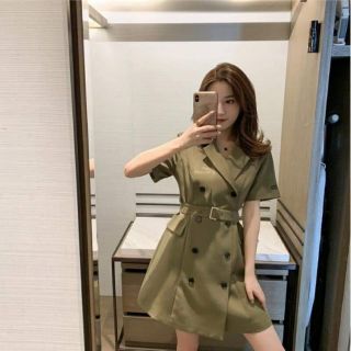140k đầm sơ mi cổ vét
