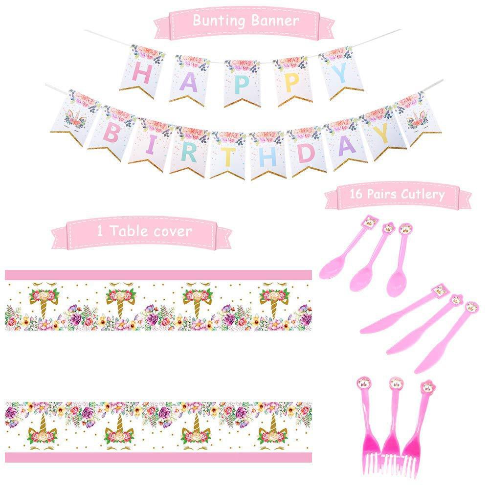 Set bàn tiệc tự trang trí sinh nhật ,party ,Ngựa Pony cho  bé gái