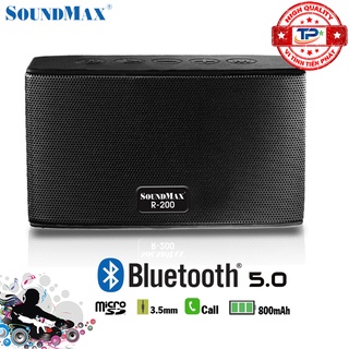 Loa bluetooth 5.0 SoundMax R-200 chống nước cấp độ 7 IPX7 Đọc thẻ nhớ Micro SD dùng cho PC, LATOP, ĐT, TV ...