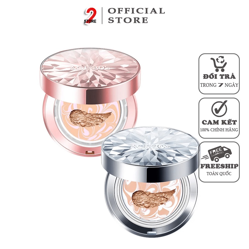 Phấn nền lạnh AGE 20's Essence Cover Pact Diamond Edition