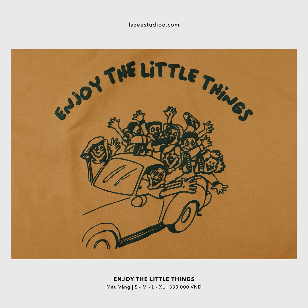 Áo thun - ENJOY THE LITTLE THINGS | LAZEE STUDIOO | Vàng - Xanh Lá Đậm - Trắng - Đen | Form Regular