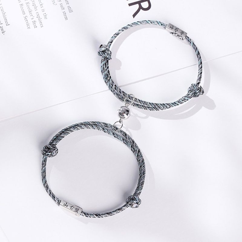 Set 2 vòng tay bện dây có nam châm cao cấp dành cho đôi tình nhân