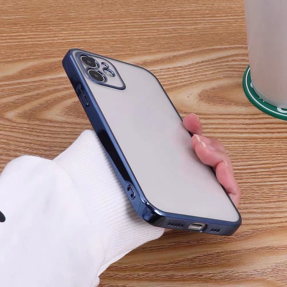 Ốp lưng Điện Thoại Silicon Mềm Trong Suốt Mạ Viền Sang Trọng Dành Cho iPhone 11 pro max x xs max xr 7 plus 8 plus 6s plus