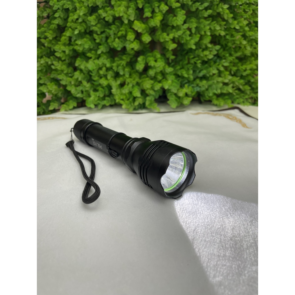 Đèn Pin LED Siêu Sáng Mini Cầm Tay Police HY-C6 H2Pro Cao Cấp- Pin Sạc 2300mah- Chiếu Xa 300m, Chống Nước- 3 Chế Độ Sáng