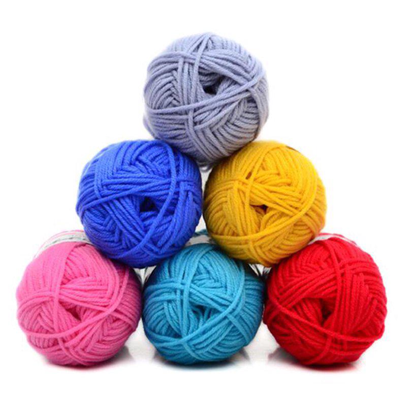 Cuộn len cotton sữa 4 sợi đan quần áo nhiều màu tuỳ chọn