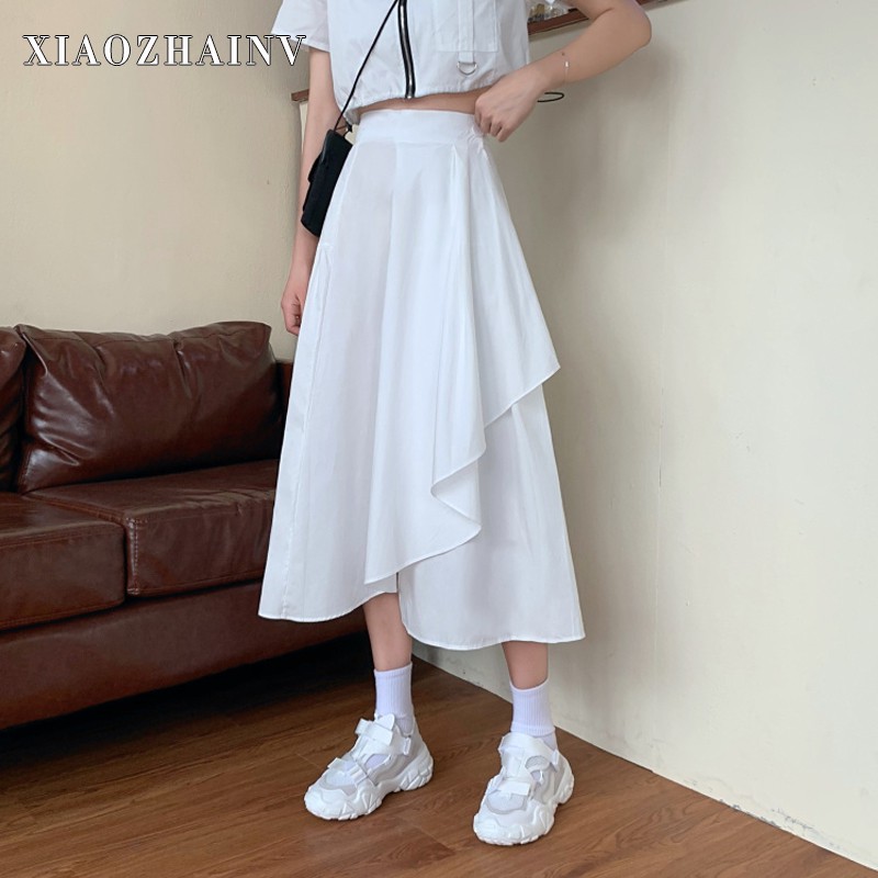 Chân Váy Midi Lưng Cao Xiaozhainv Thiết Kế Độc Đáo Phong Cách Hàn Quốc Cho Nữ | BigBuy360 - bigbuy360.vn