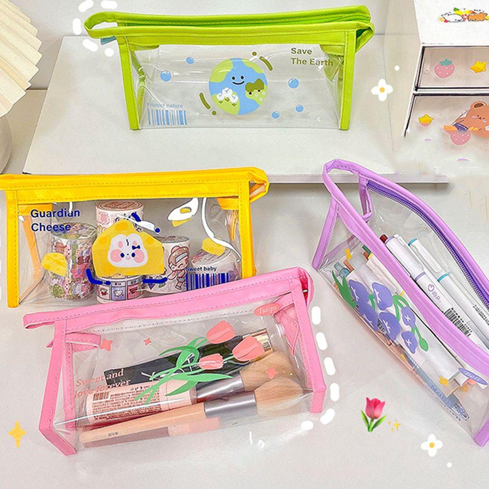 Túi Đựng Bút In Hình Hoạt Hình Dễ Thương Đa Ứng Dụng