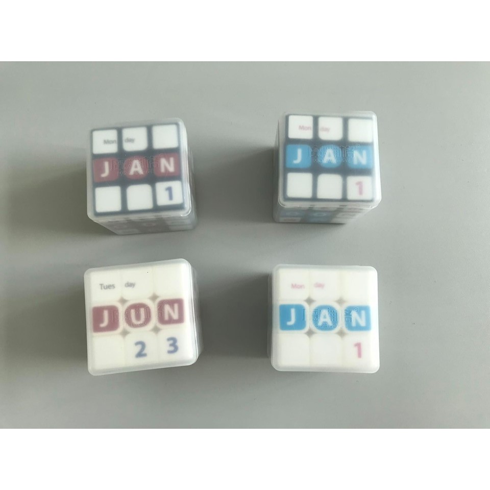 Rubik 3x3x3 - Rubik Calendar Rubik Lịch Vạn Niên màu Đen Đỏ/ Đen Xanh Dương/ Trắng Đỏ/ Trắng Xanh Dương