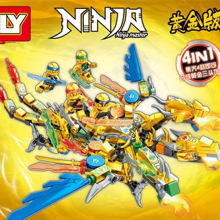 Combo 4 in 1 lego chiến binh rồng  ninja  68088 đồ chơi lắp ráp rồng ninja