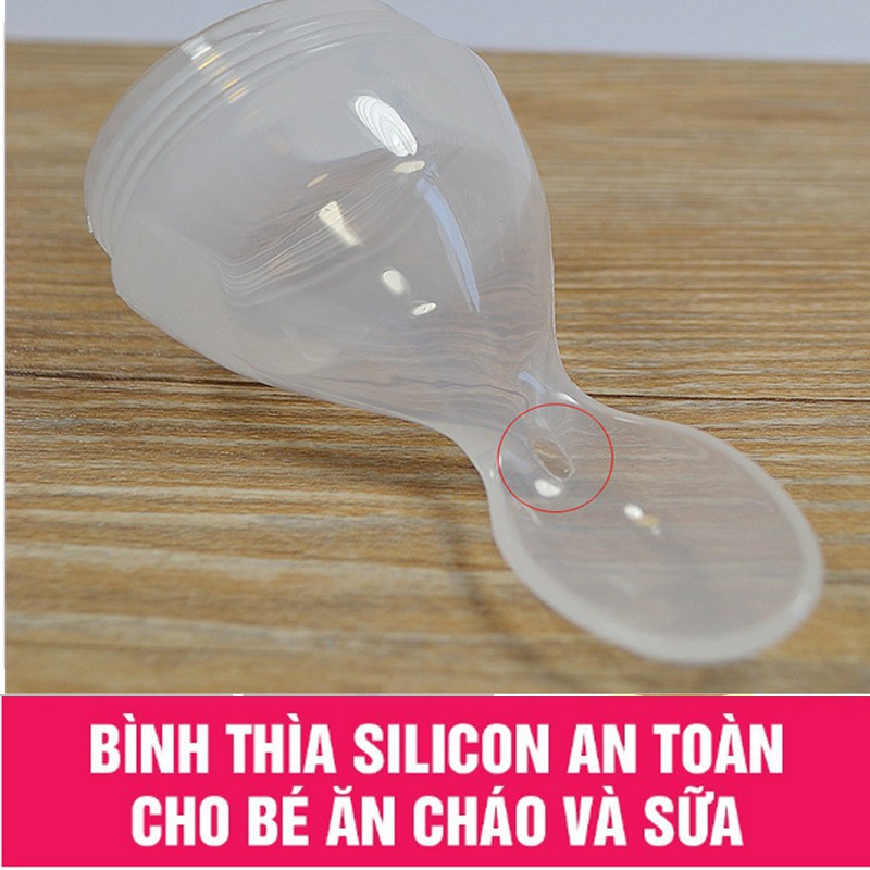 [Bán buôn/Sỉ] Bình thìa ăn dặm silicon an toàn cho bé yêu