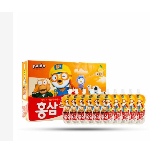 Hộp 10 Túi Nước Hồng Sâm Pororo Paldo Hàn Quốc Các Vị