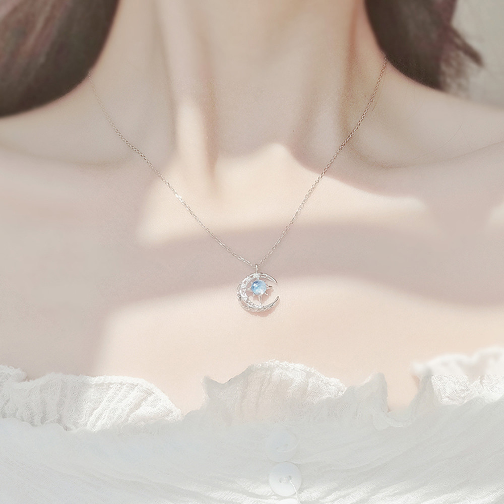 Vòng Cổ Phối Mặt Hình Mặt Trăng Thời Trang Cho Nữ