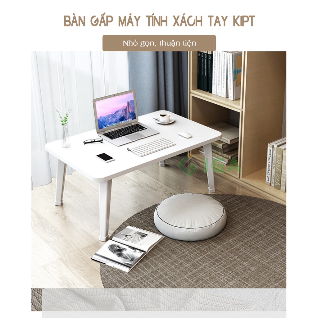 Bàn trà gấp gọn, bàn ăn gập gọn chân vuông có thể để trên giường - GM55