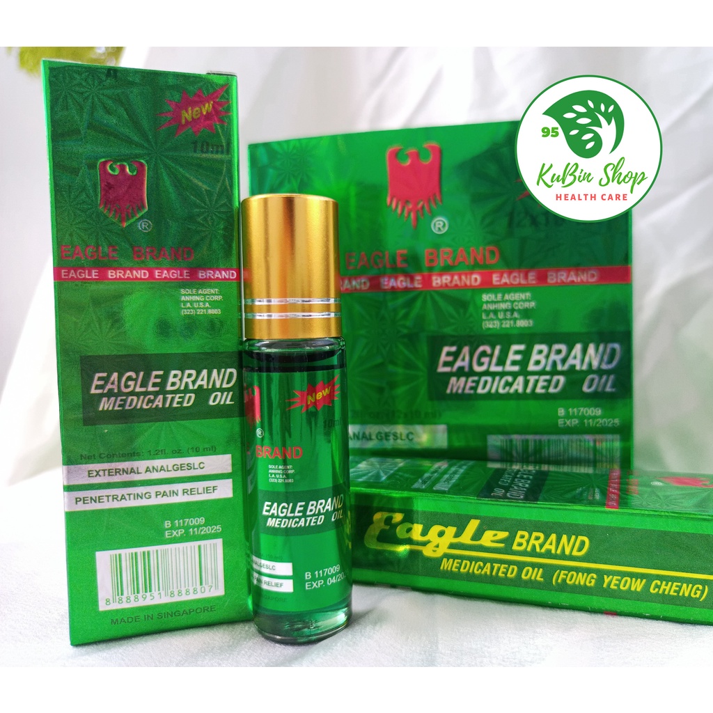 Dầu Gió Xanh Con Ó Singapore dạng lăn chai 10ml